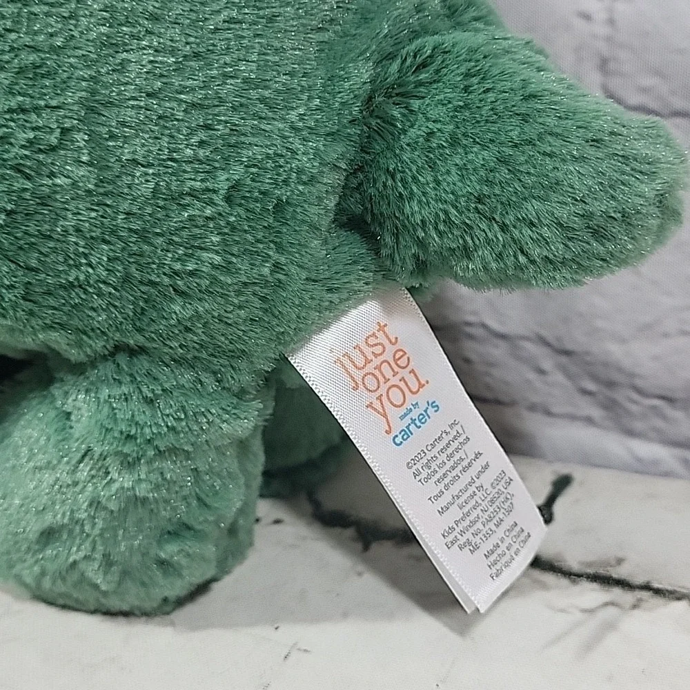 Carters Just One You Dinosaur Plush Green‎ Triceratops Stuffed Baby Lovey #68340